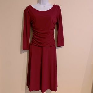 Red Fit & Flare Stretch Dress